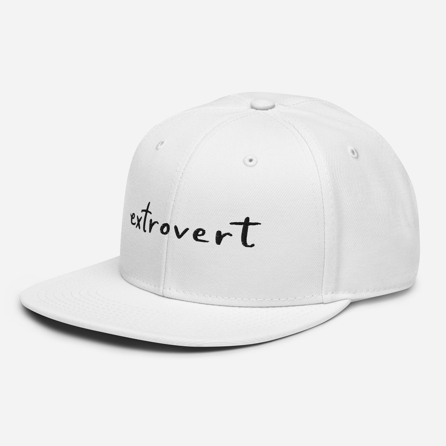 Embroidered snapback hat "extrovert"