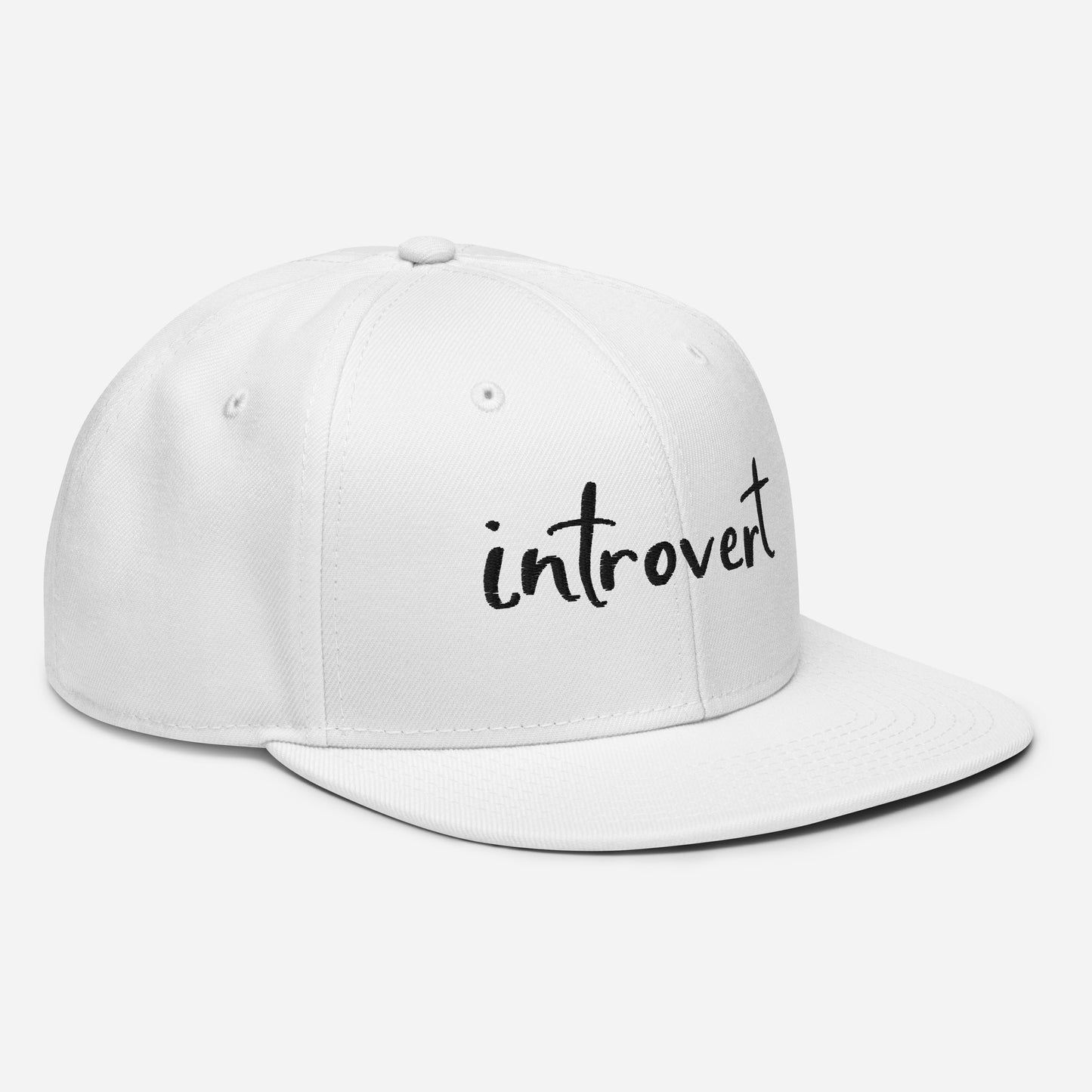 Embroidered snapback hat "introvert"