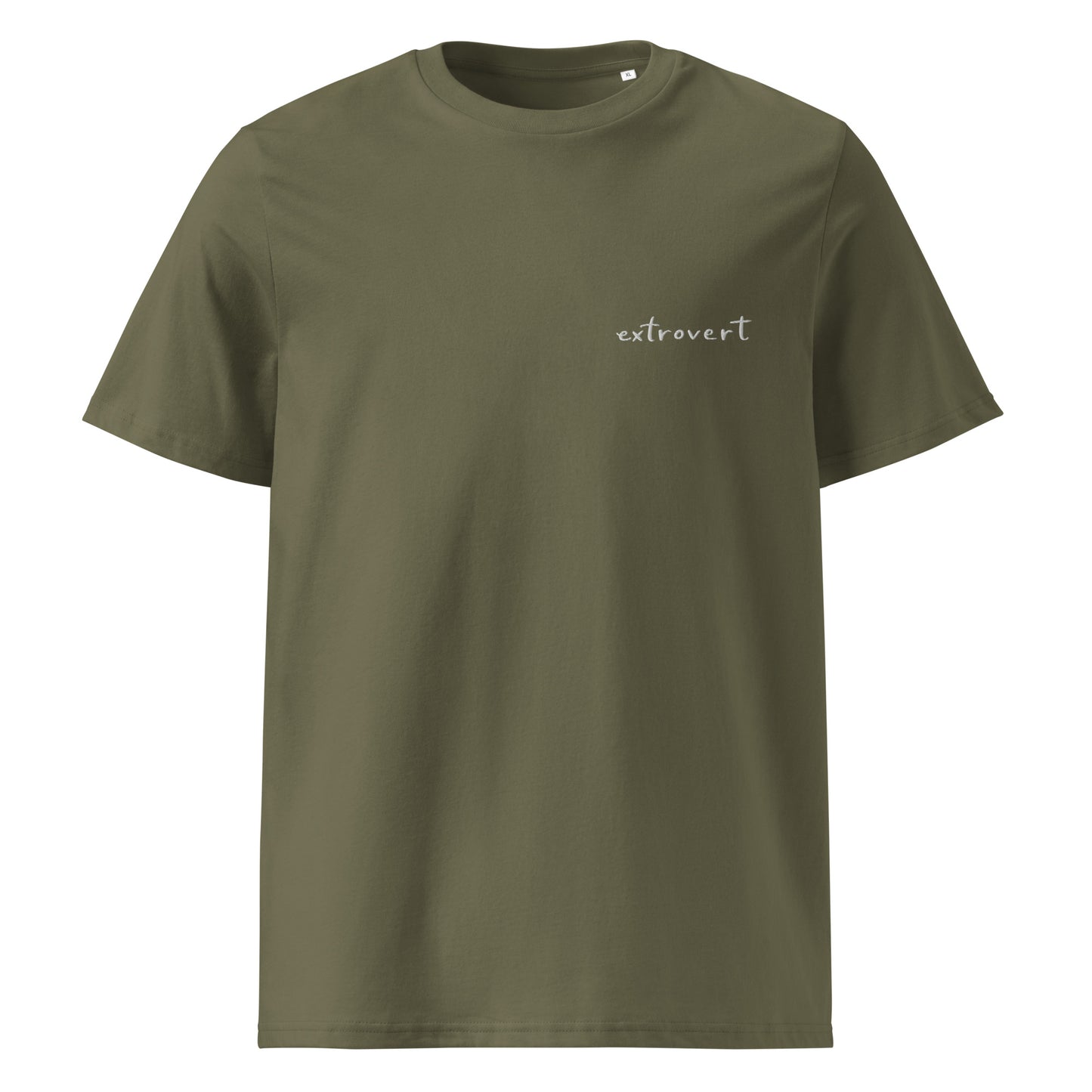 Embroidered organic cotton t-shirt "extrovert"