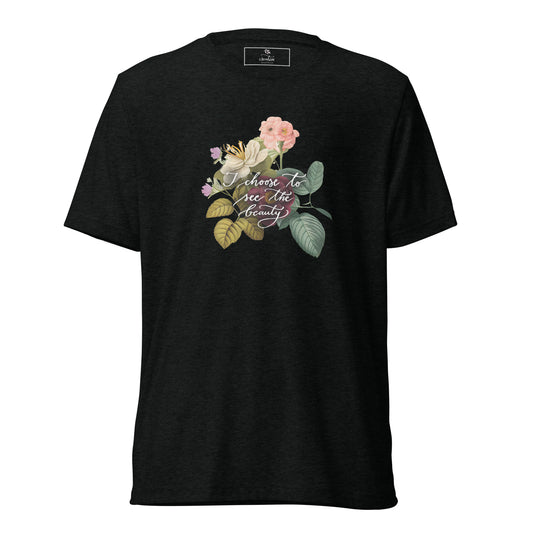 Short sleeve t-shirt "I choose to see vintage flowers"