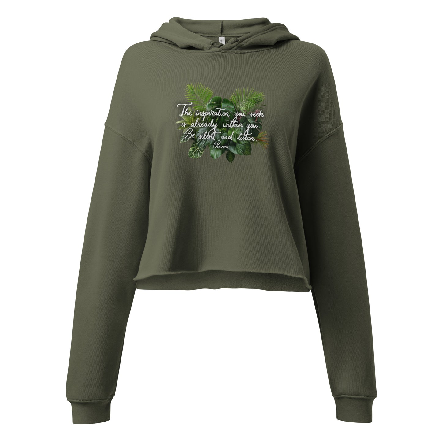 Cropped hoodie "The inspiration you seek" (tropical)